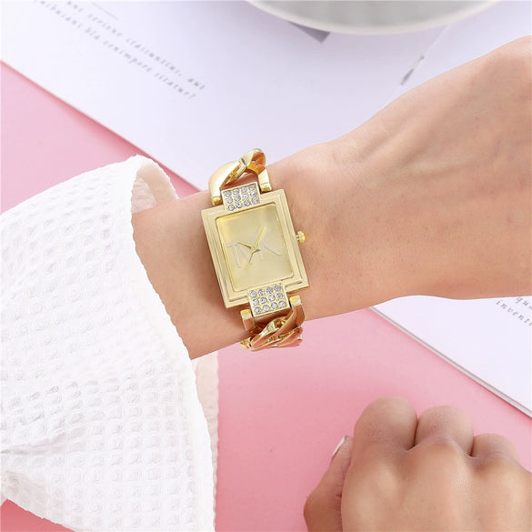 Women's Square Alloy And Stainless Steel Quartz Watch With Casual Style