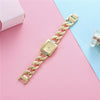 Women's Square Alloy And Stainless Steel Quartz Watch With Casual Style
