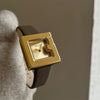 Women's Square Alloy Belt Watch With Imitation Leather Strap And Stainless Steel Buckle In Retro Style