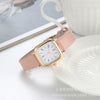 Women's Square Alloy Case Imitation Leather Strap Quartz Watch With Simple Roman Numerals And Spiral Crown