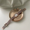 Women's Square Alloy Case Steel Strip Leisure Quartz Watch With Ordinary Glass Mirror