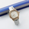 Women's Square Alloy Pu Leather Quartz Watch With Spiral Crown And Pin Buckle