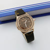 Women's Square Alloy Pu Leather Quartz Watch With Spiral Crown And Pin Buckle
