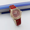 Women's Square Alloy Pu Leather Quartz Watch With Spiral Crown And Pin Buckle