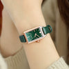 Women's Square Alloy Pu Rose Gold Watch Retro Simple Light Luxury Niche New Style Printed Logo Waterproof Mineral Strengthened Mirror Pin Buckle Spiral Crown