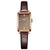 Women's Square Alloy Pu Rose Gold Watch Retro Simple Light Luxury Niche New Style Printed Logo Waterproof Mineral Strengthened Mirror Pin Buckle Spiral Crown