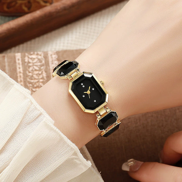 Women's Square Alloy Quartz Watch Light Luxury Niche Elegant Fashion Style