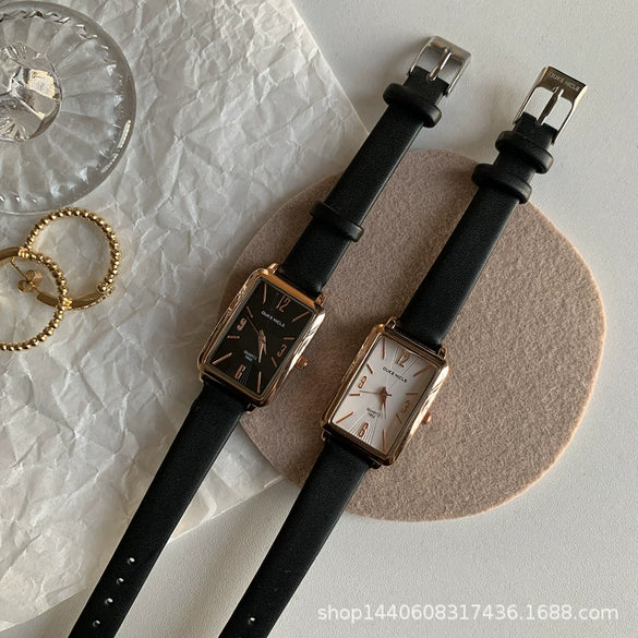 Women's Square Alloy Quartz Watch Retro Artistic And Leisure Style