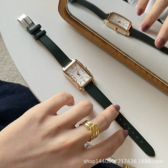 Women's Square Alloy Quartz Watch Retro Artistic And Leisure Style