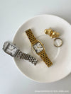 Women's Square Alloy Quartz Watch With Roman Scale Classic Retro And Light Luxury Style