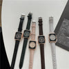 Women's Square Alloy Watch With Ordinary Glass Mirror And Diamond Design Simple Fashion And Leisure Style