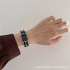Women's Square Bracelet Watch Alloy Ordinary Glass Mirror Midancient Simple Elegant Light Luxury Niche Retro Woven Strap Leisure Style