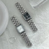 Women's Square Casual Quartz Watch With Alloy Case And Steel Band Mineral Strengthened Glass Mirror