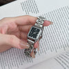 Women's Square Casual Quartz Watch With Alloy Case And Steel Band Mineral Strengthened Glass Mirror