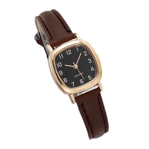 Women's Square Metal And Pu Belt Quartz Watch Retro And Leisure Style