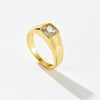 Women's Square Microinlaid Zircon Ring Copper Electroplated Platinum 18K Gold Fashion Geometric Jewelry