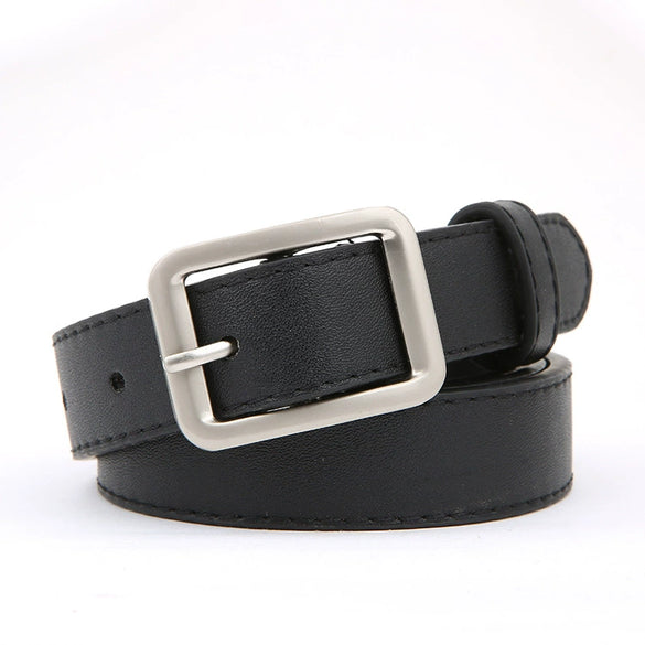 Women’s Square Pin Buckle Belt In Imitation Leather With Patent Leather Finish Sweet Casual Belt Decoration