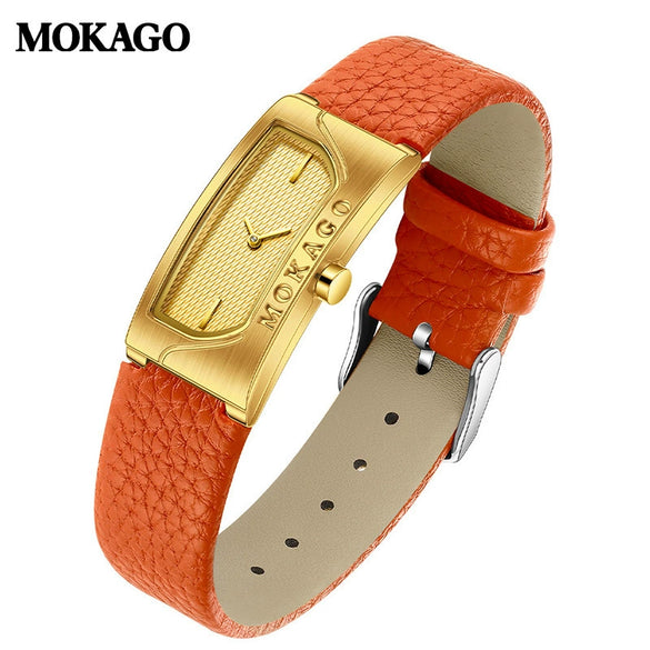 Women's Square Retro Simple Quartz Watch Zinc Alloy Case Mineral Tempered Glass Mirror Mesh Belt Genuine Cowhide Belt Stainless Steel Buckle Waterproof