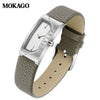 Women's Square Retro Simple Quartz Watch Zinc Alloy Case Mineral Tempered Glass Mirror Mesh Belt Genuine Cowhide Belt Stainless Steel Buckle Waterproof