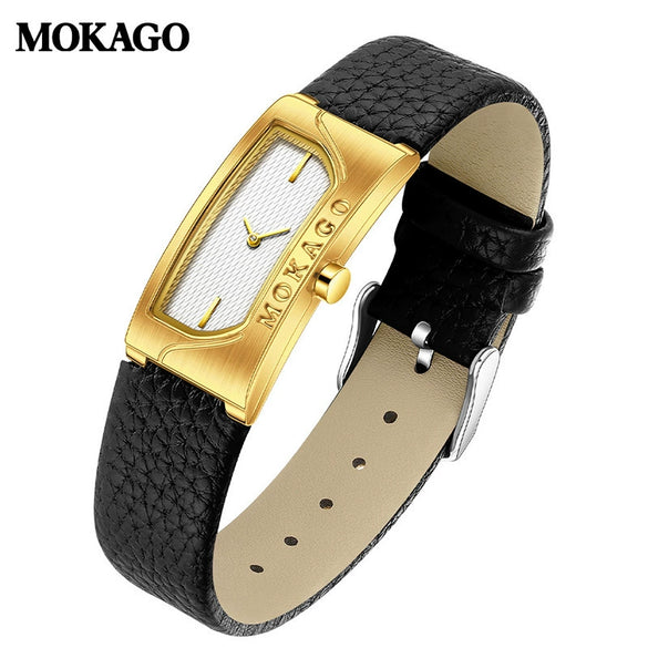 Women's Square Retro Simple Quartz Watch Zinc Alloy Case Mineral Tempered Glass Mirror Mesh Belt Genuine Cowhide Belt Stainless Steel Buckle Waterproof