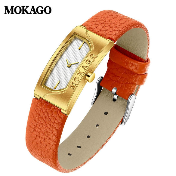 Women's Square Retro Simple Quartz Watch Zinc Alloy Case Mineral Tempered Glass Mirror Mesh Belt Genuine Cowhide Belt Stainless Steel Buckle Waterproof
