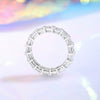 Women's Square Ring S925 Sterling Silver With Diamond And Geometric Design