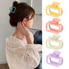 Women's Square Shark Hair Clip Fashion Geometric Style Baking Paint