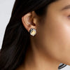 Women's Square Stainless Steel Geometric Earrings With Electroplating Design
