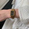 Women's Square Watch Alloy Case Ordinary Glass Mirror Bamboo Strap Antique Style