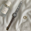 Women's Square Watch With Bamboo Strap And Alloy Case