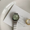 Women's Square Watch With Bamboo Strap And Alloy Case