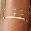 Women's Stackable U Shape Bracelet Adjustable Stainless Steel Gold Tone Geometric Electroplated Fashion Jewelry