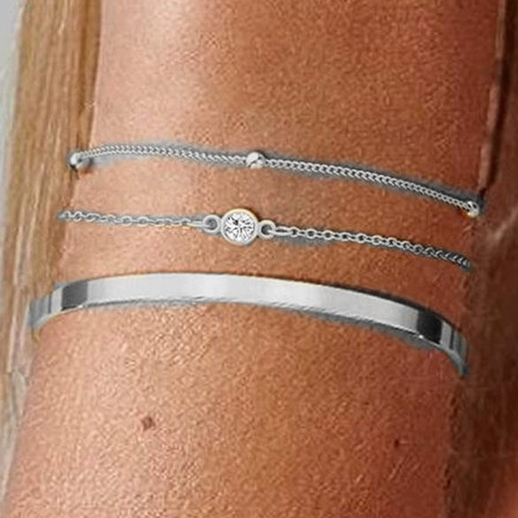 Women's Stackable U Shape Bracelet Adjustable Stainless Steel Gold Tone Geometric Electroplated Fashion Jewelry