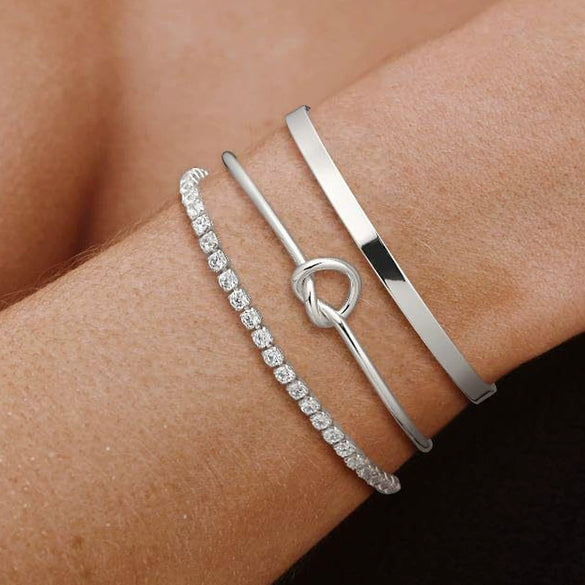 Women's Stackable U Shape Bracelet Adjustable Stainless Steel Gold Tone Geometric Electroplated Fashion Jewelry