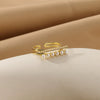 Women's Stacking Ring With Imitation Pearl Copper Animal Zodiac Diamond Studded