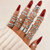 Women's Stacking Style Asymmetrical Fashion Heart Pendant Geometric Ring Set Alloy Electroplating