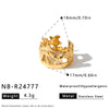 Women's Stainless Steel Adjustable Open Ring With Geometric Shell And Starfish Pattern Vacuum Plated Non Fading Jewelry