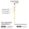 Women's Stainless Steel Adjustable Pullthrough Long Necklace With Geometric Pendant And Pvd Gold Plating