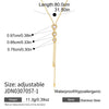 Women's Stainless Steel Adjustable Pullthrough Long Necklace With Geometric Pendant And Pvd Gold Plating