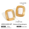 Women's Stainless Steel Agate Geometric Earrings With Electroplating
