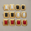 Women's Stainless Steel Agate Geometric Earrings With Electroplating