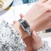 Women's Stainless Steel Alloy Quartz Square Waterproof Wristwatch For Students Leisure Style