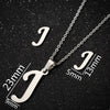 Women's Stainless Steel Alphabet Letter Pendant Necklace And Earring Set With Electroplated Finish And Simple Ochain Design