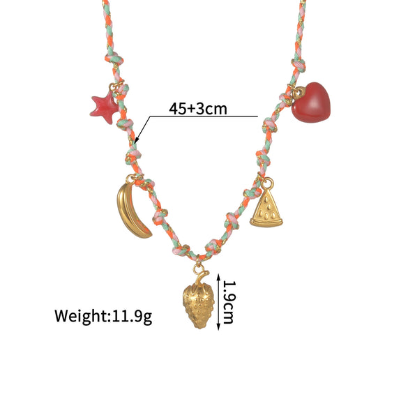 Women's Stainless Steel And Ceramic Tropical Fish Animal Zodiac Electroplated Necklace