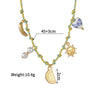Women's Stainless Steel And Ceramic Tropical Fish Animal Zodiac Electroplated Necklace