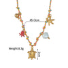 Women's Stainless Steel And Ceramic Tropical Fish Animal Zodiac Electroplated Necklace