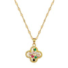 Women's Stainless Steel And Copper Fourleaf Flower Geometric Necklace With Electroplating