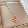Women's Stainless Steel And Copper Geometric Electroplated Necklace
