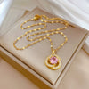 Women's Stainless Steel And Copper Geometric Electroplated Necklace