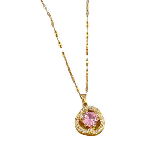Women's Stainless Steel And Copper Geometric Electroplated Necklace